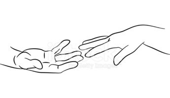345x199 Reaching Hands Stock Vectors - Drawing Of A Hand Reaching