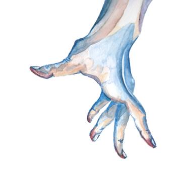 375x342 Reaching Out Painting - Drawing Of A Hand Reaching Out