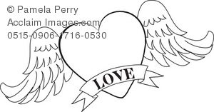 300x157 Drawing Or Coloring - Drawing Of A Heart With A Ribbon