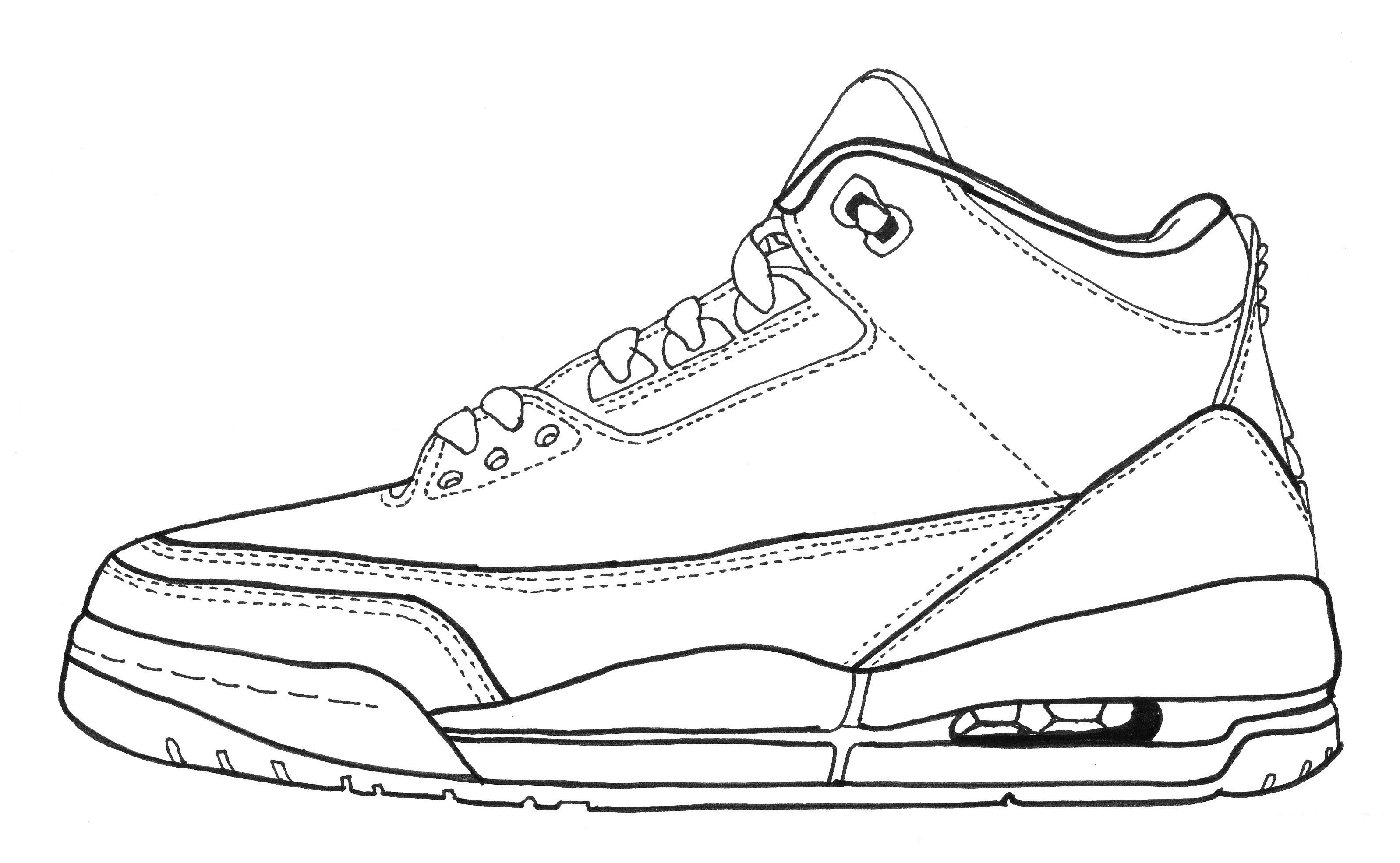 3196x1971 how to draw jordan shoes easy jordan drawing - Drawing Of A Jordan Shoe