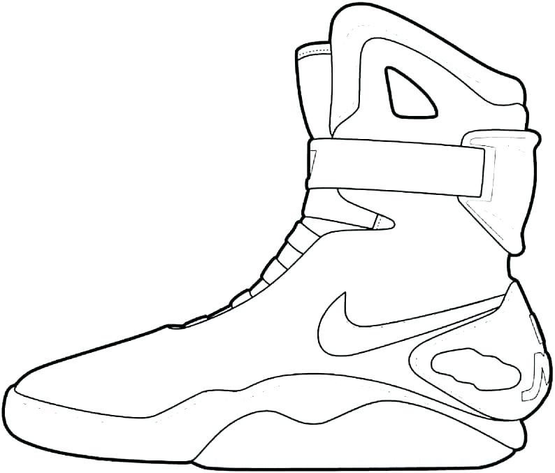 794x677 jordan shoe coloring pages free printable shoe coloring pages - Drawing Of A Jordan Shoe
