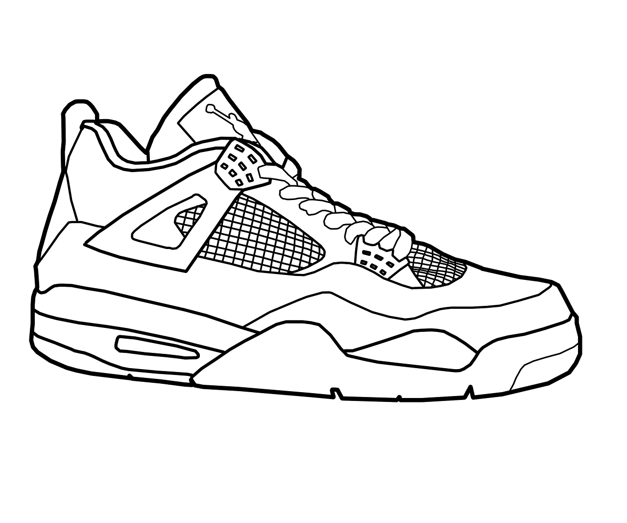 1280x1067 Jordan Shoes Coloring Pages Drawing Jordans Shoes Coloring - Drawing Of A Jordan Shoe