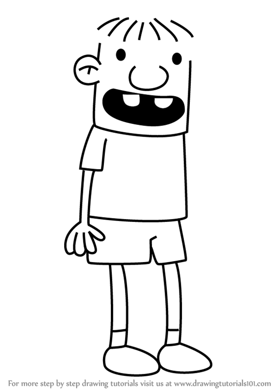 567x800 learn how to draw rowley jefferson from diary of a wimpy kid - Drawing Of A Kid