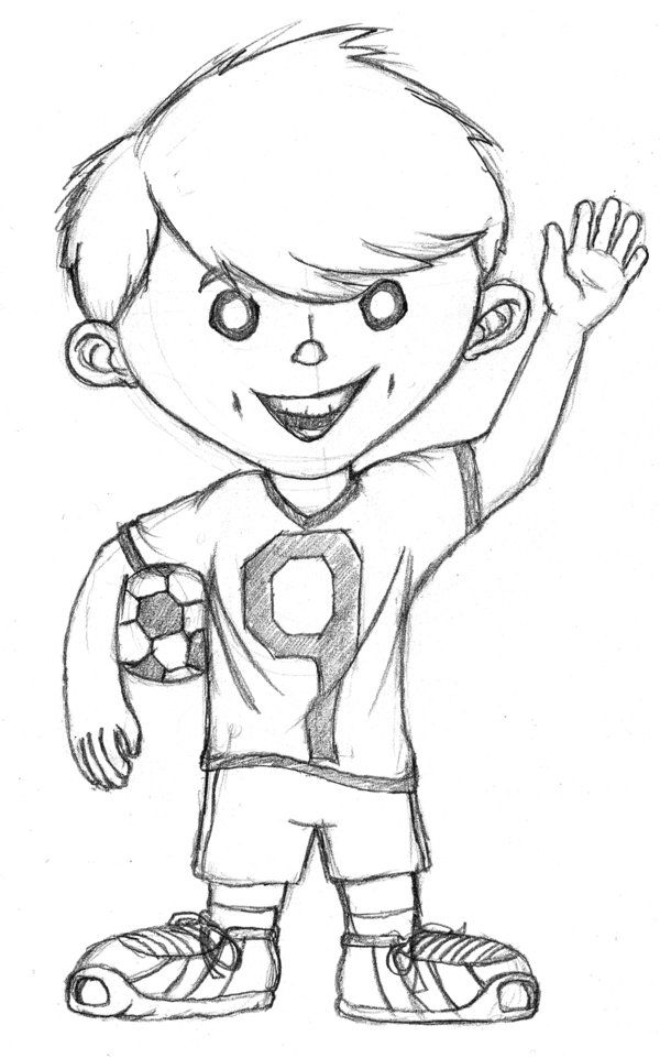 600x961 Drawing Of A Kid - Drawing Of A Kid