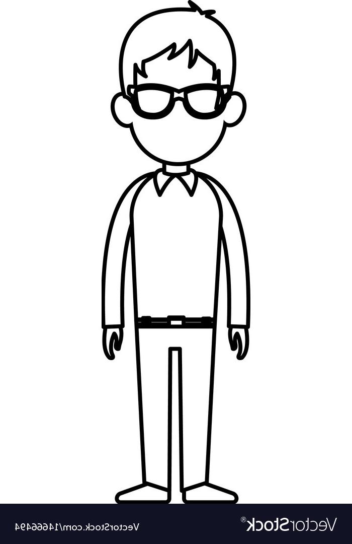 700x1080 Best Outline Man Person Standing Avatar Image Vector Drawing - Drawing Of A Man Standing