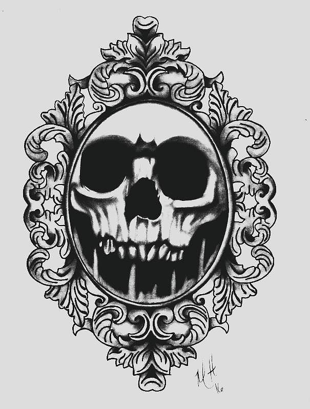 605x798 Haunted Mirror Drawing - Drawing Of A Mirror