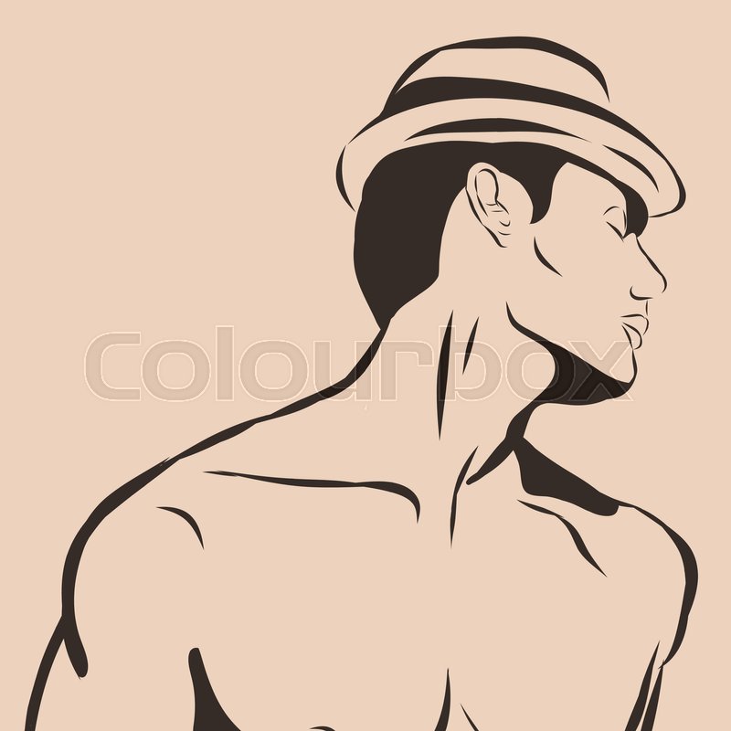 800x800 Muscular Man In Swimming Trunks And Stock Vector Colourbox - Drawing Of A Person Swimming