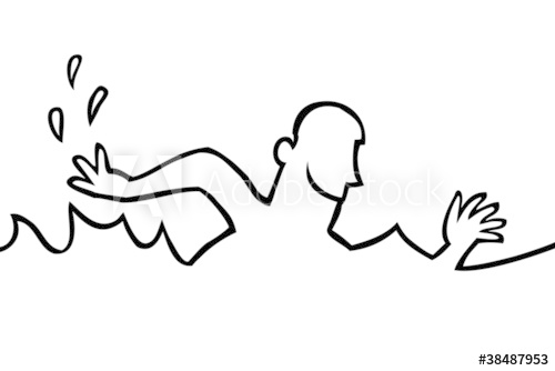 500x334 Person Swimming In The Water - Drawing Of A Person Swimming