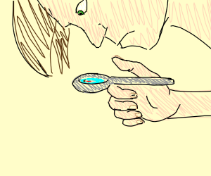 300x250 A Person In A Red Suit Swimming In A Spoon Drawing - Drawing Of A Person Swimming