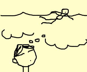 300x250 A Think Bubble Of A Person Swimming Drawing - Drawing Of A Person Swimming