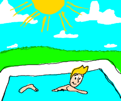 400x333 Download Free Png Someone Swimming In A Pool On A Sunny Day - Drawing Of A Person Swimming