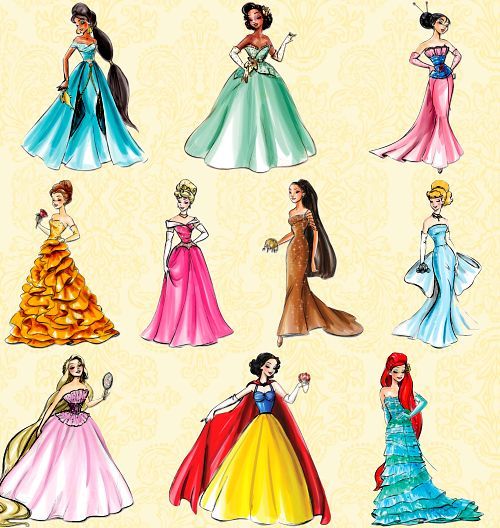 500x528 I Love These Disney Princess Dresses!!! Especially Jasmine - Drawing Of A Princess Dress