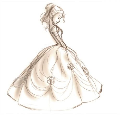500x480 Princess Dress Tumblr Princesses Disneypixar Disney Art - Drawing Of A Princess Dress