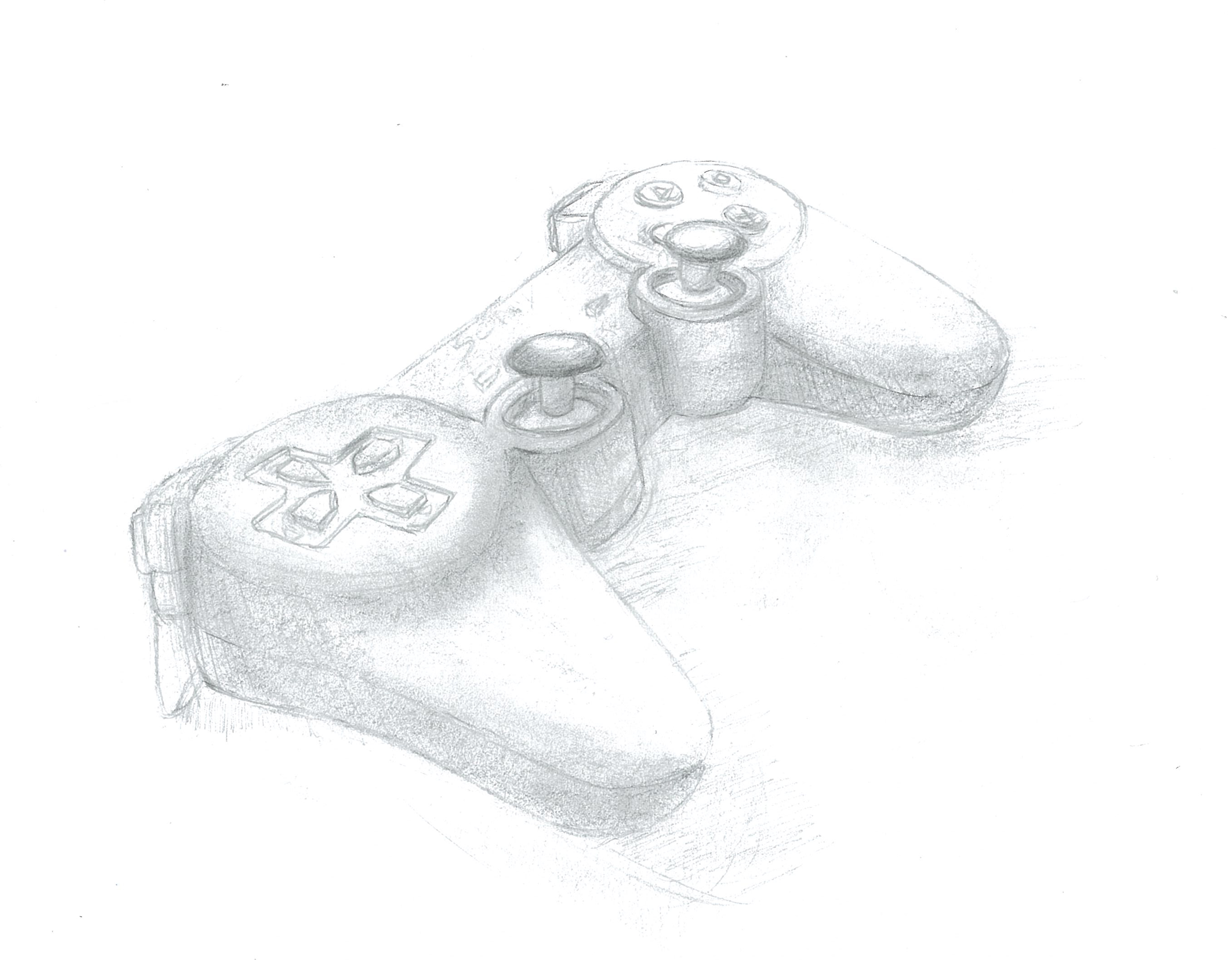 2713x2114 Controller Aidanhalford - Drawing Of A Ps3 Controller