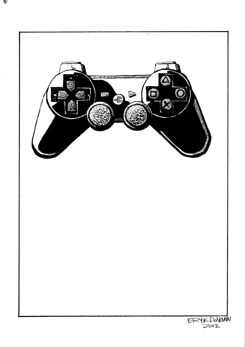 504x714 Paper Heart Ink Blood - Drawing Of A Ps3 Controller
