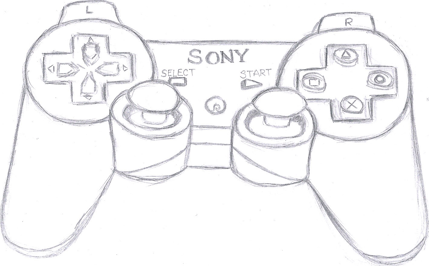 Drawing Of A Ps3 Controller at Explore collection