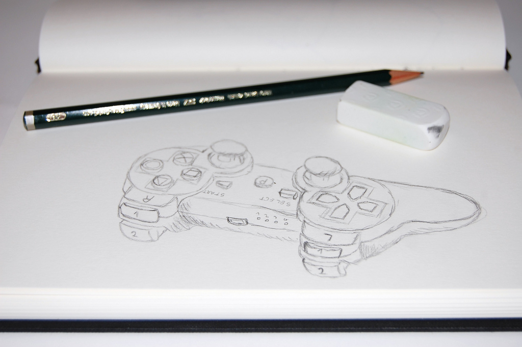 1024x681 Drawing Of Controller After Ages Of Not Drawing - Drawing Of A Ps3 Controller