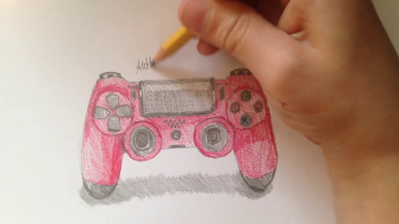 1280x720 Drawing A Controller - Drawing Of A Ps4 Controller