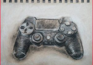 300x210 Controller Drawing Drawing Time Lapse Dualshock - Drawing Of A Ps4 Controller