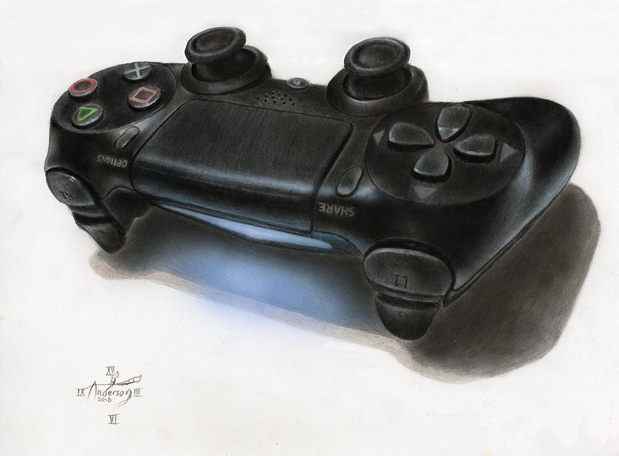 900x664 Controller Drawing Drawing - Drawing Of A Ps4 Controller