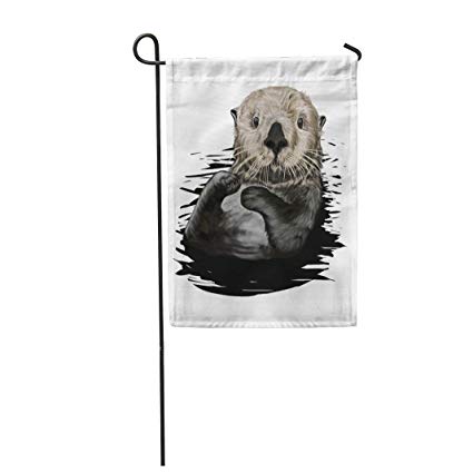 425x425 Semtomn Garden Flag Drawing Sea Otter - Drawing Of A Sea Otter