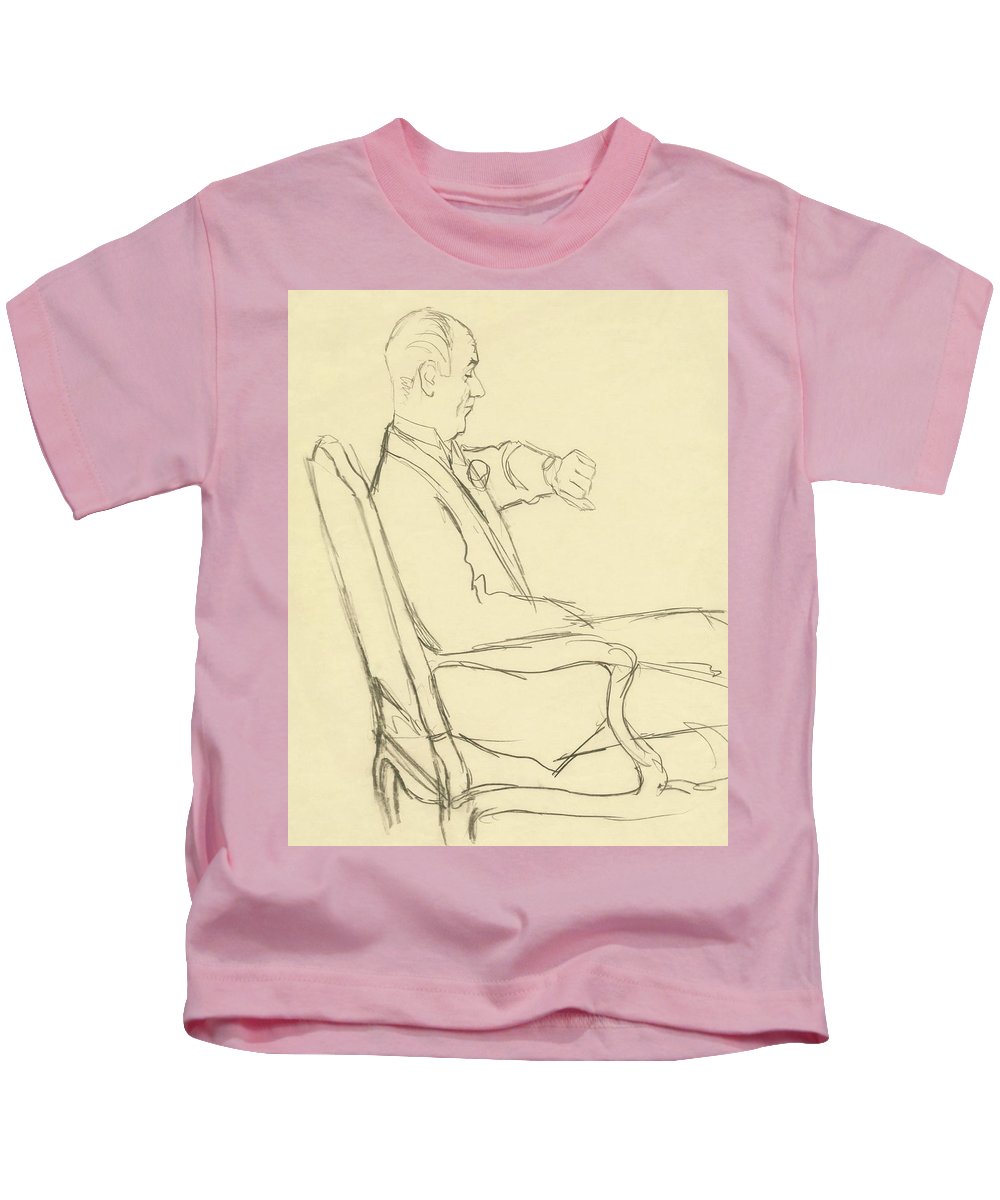 1000x1200 Drawing Of Man Looking At His Watch Kids T Shirt For Sale - Drawing Of A Shirt