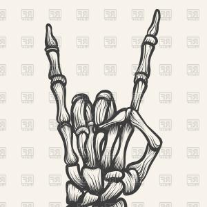 300x300 Photostock Vector Line Drawing Of A Spooky Skeleton Demon Vector - Drawing Of A Skeleton Hand