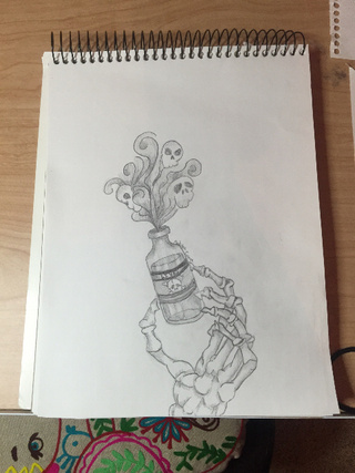 320x427 A Drawing Of A Skeleton Hand Holding A Vile Of Soulspoison - Drawing Of A Skeleton Hand