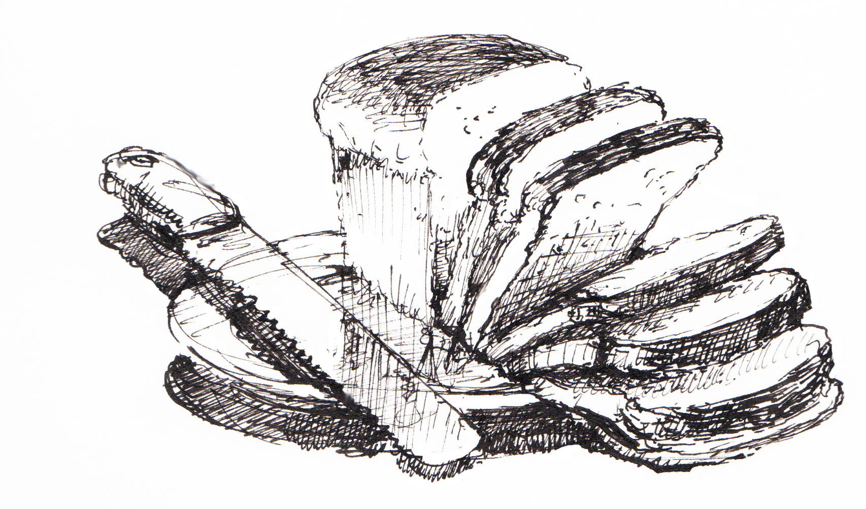 1706x1002 Bread Slice Drawing Sketch Template Transzfer Sketches - Drawing Of A Slice Of Bread