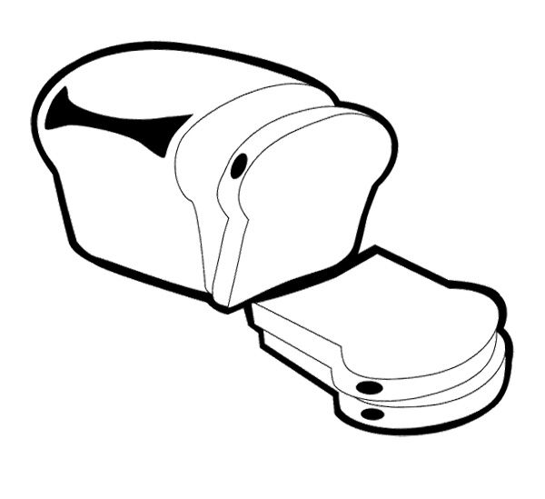 600x549 Bread Drawing Free Download - Drawing Of A Slice Of Bread