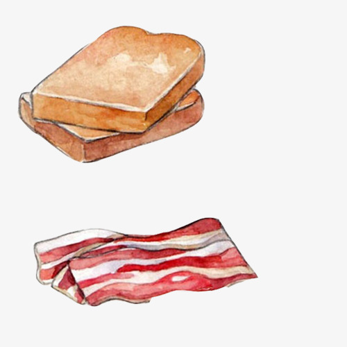 500x500 Breakfast Simple Hand Drawing Material Picture, Slice Of Bread - Drawing Of A Slice Of Bread