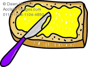 300x228 Clipart Image Of A Whimsical Drawing Of A Slice Of Buttered Bread - Drawing Of A Slice Of Bread