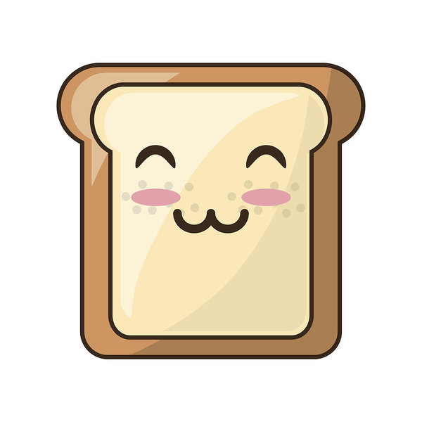 600x600 Slice Of Bread Cartoon Art Print - Drawing Of A Slice Of Bread