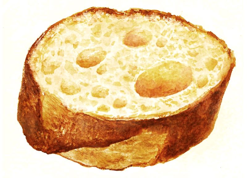 800x575 Source Slice Of Bread Single Object Paintings Food Painting - Drawing Of A Slice Of Bread