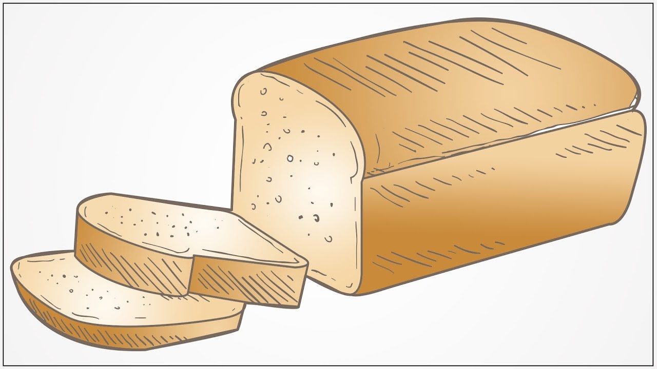 1280x720 How To Draw A Bread Step - Drawing Of A Slice Of Bread