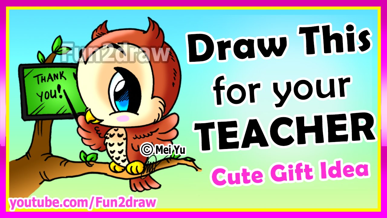 1280x720 draw perfect teacher's gift easy how to draw an owl teaching - Drawing Of A Teacher Teaching