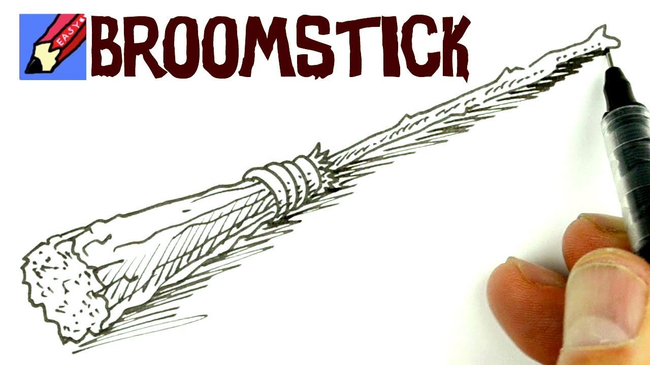 1280x720 How To Draw A Witch's Broomstick Real Easy - Drawing Of A Witch On A Broomstick