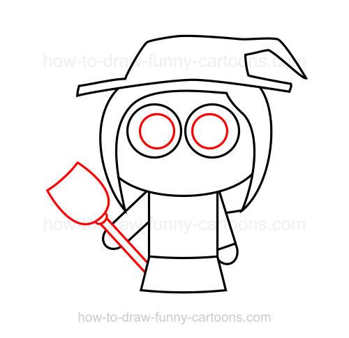 500x484 How To Draw A Witch - Drawing Of A Witch On A Broomstick