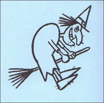350x347 How To Draw Witch On Her Broomstick - Drawing Of A Witch On A Broomstick