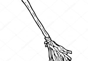 300x210 witch broom drawing black and white old twig broom, broomstick - Drawing Of A Witch On A Broomstick