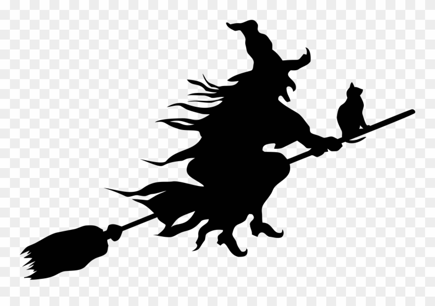 880x619 witchcraft silhouette witch's broom drawing - Drawing Of A Witch On A Broomstick
