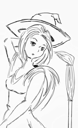 320x525 Broomstick Drawings On Paigeeworld Pictures Of Broomstick - Drawing Of A Witch On A Broomstick