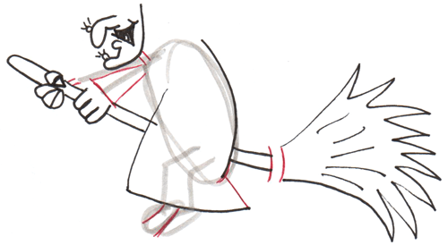 500x274 How To Draw Witch Flying Broomstick Halloween Drawing Tutorial - Drawing Of A Witch On A Broomstick