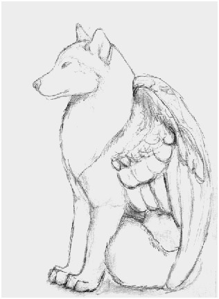 316x432 Winged Wolf Coloring Pages Pleasant Winged Wolves Coloring Pages - Drawing Of A Wolf Sitting