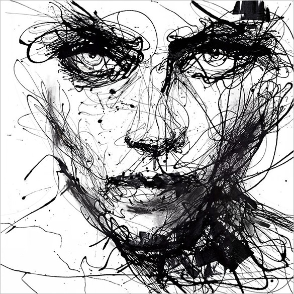 585x585 Beautiful Abstract Drawings Download! Free Premium Templates - Drawing Of A Womans Face