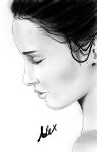 192x300 Woman's Face From Side People Drawings In Drawing People - Drawing Of A Womans Face