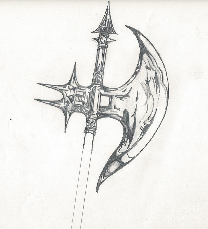 821x900 battle axe drawing - Drawing Of Axe