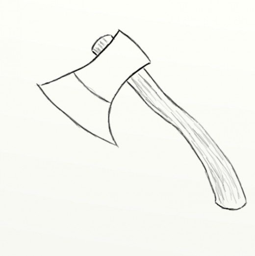 520x522 how to draw a sharp axe hubpages - Drawing Of Axe