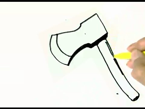 480x360 how to draw an axe, in easy steps for children beginners - Drawing Of Axe