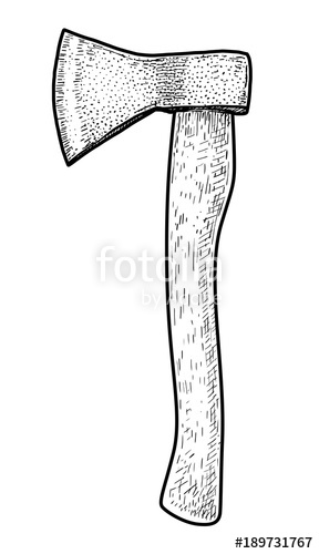 288x500 axe illustration, drawing, engraving, ink, line art, vector stock - Drawing Of Axe